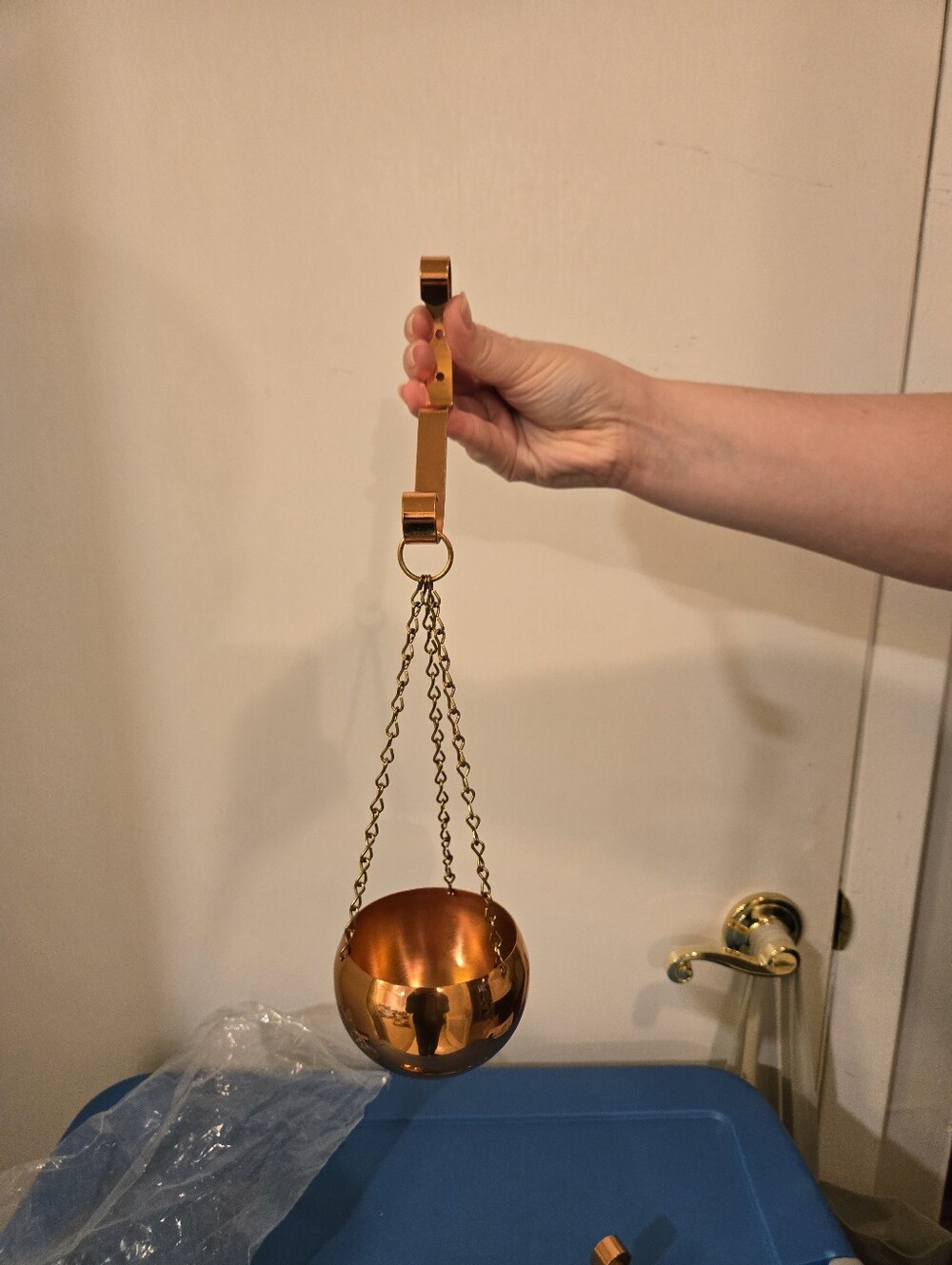 Vintage Coppercraft Guild Hanging Succulant Pots Planter Set Of 2